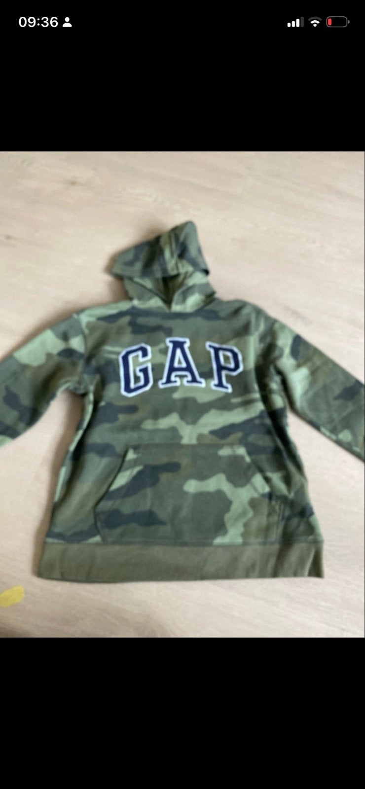 GAP Kids Camouflage Hoodie - Maat L (10-11 jaar), Ophalen of Verzenden, Gebruikt, Jongen of Meisje, Trui of Vest