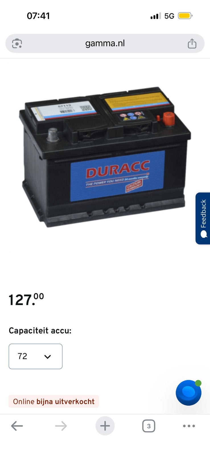 Splinter nieuwe accu 72, Ophalen, Nieuw