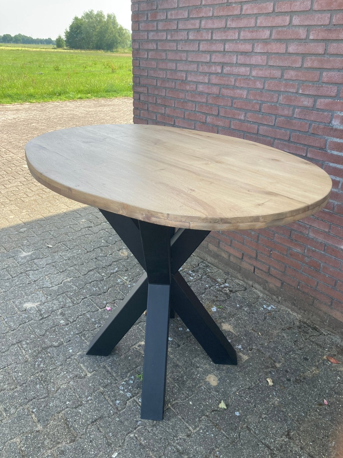Stevige stoere zware statafel(s), Tuin en Terras, Ophalen, Zo goed als nieuw, Rechthoekig, Hout
