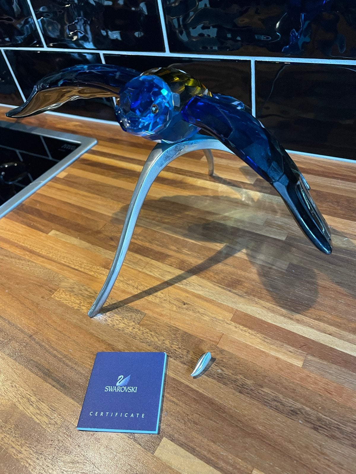 Swarovski Roller Blauw Turkoois Kristal Figuur, Verzamelen, Ophalen, Zo goed als nieuw, Figuurtje