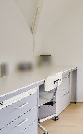 Bureau Gispen, grijs met wit, vintage, Ophalen, Gispen, Gebruikt, 150 cm