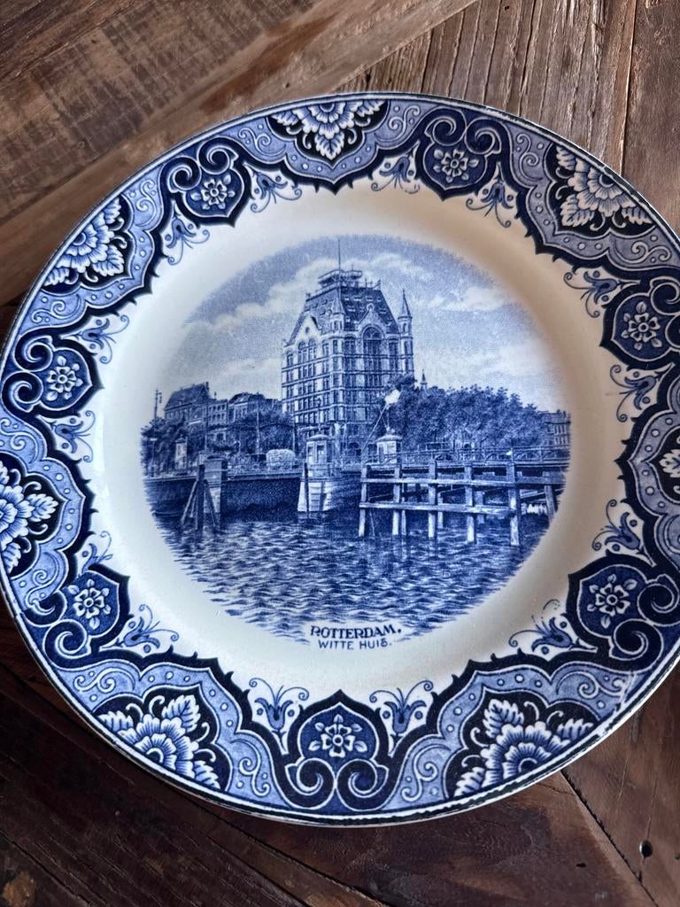 Drie antieke wandborden Société Céramique Rotterdam, Antiek en Kunst, Antiek | Wandborden en Tegels, Ophalen