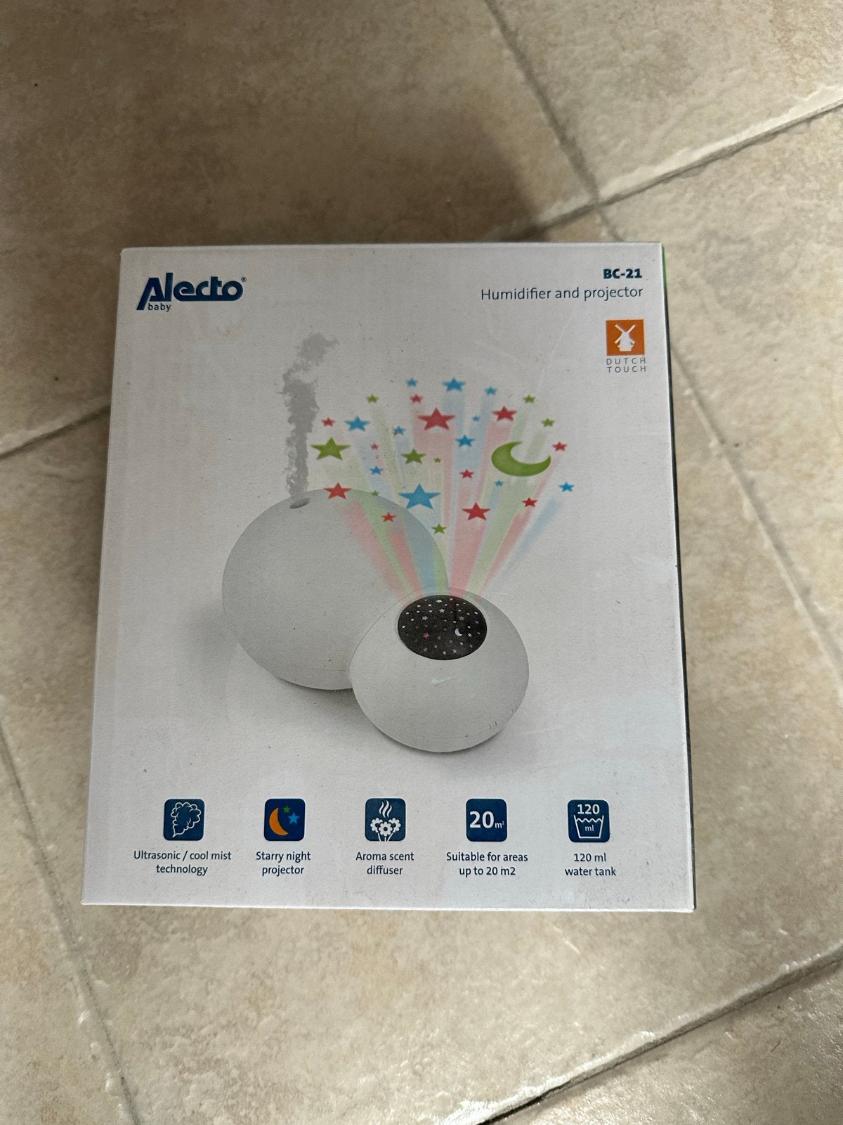 Alecto BC-21 Luchtbevochtiger & Projector voor Babykamer, Ophalen of Verzenden, Zo goed als nieuw