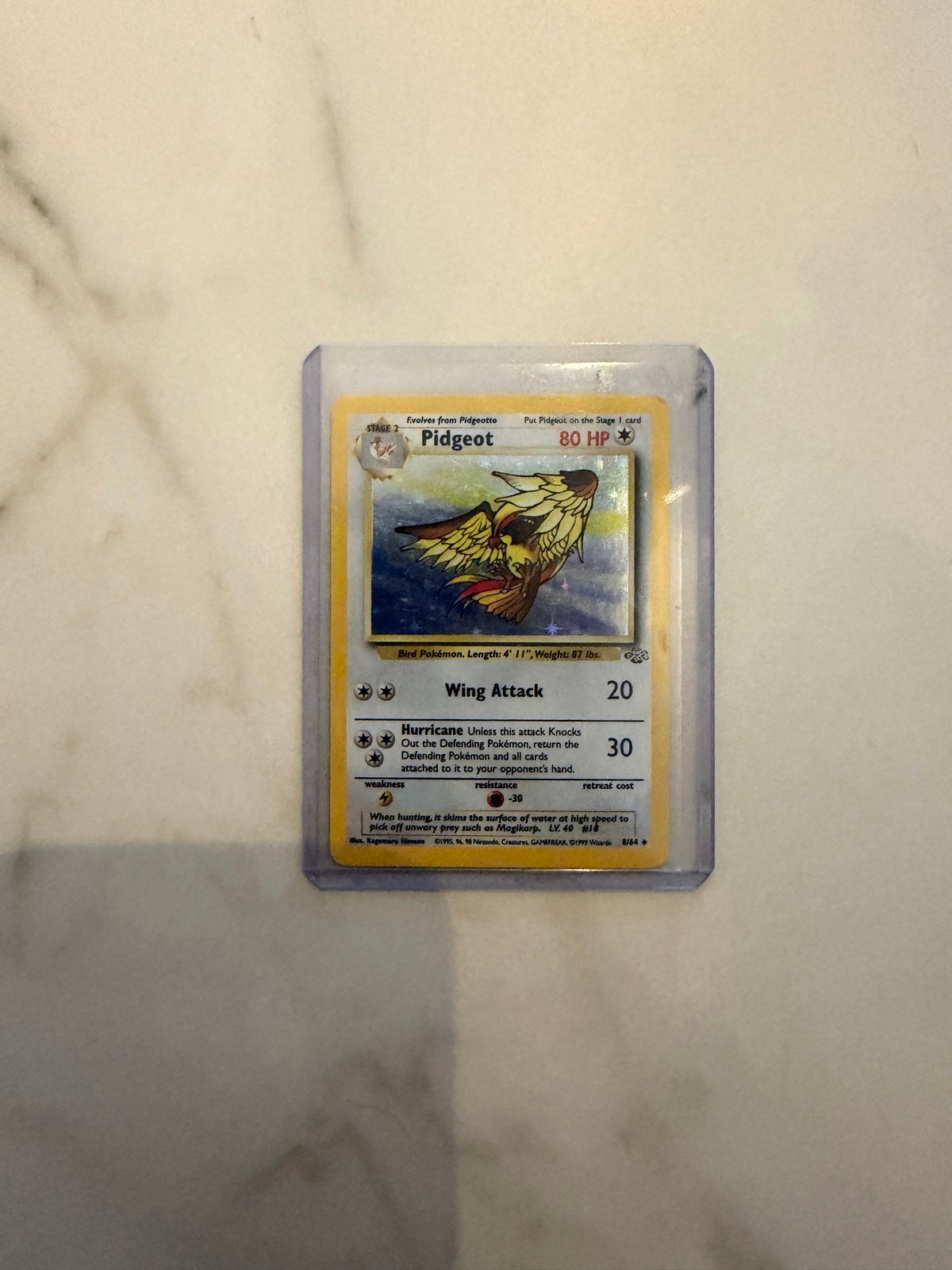 Pidgeot Holo Rare Pokémon Kaart (Base Set 8/102), Ophalen of Verzenden, Gebruikt, Losse kaart, Foil