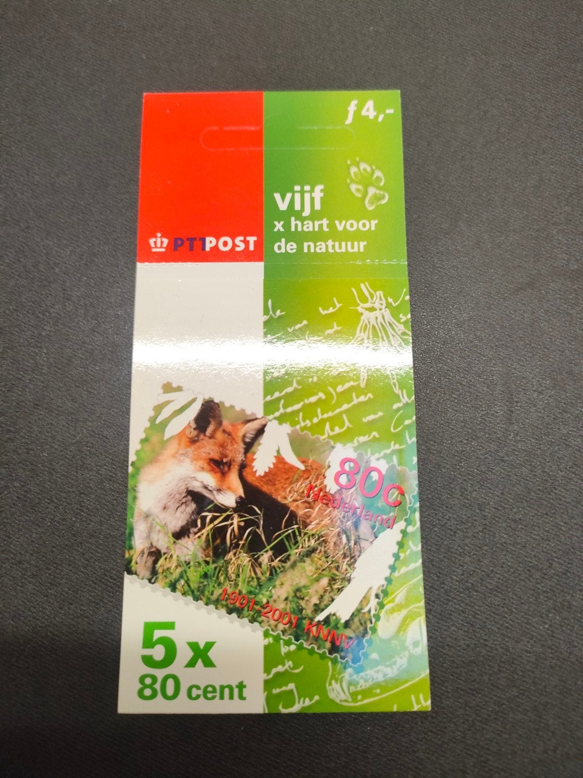 PTT Post 'Hart voor de Natuur' Postzegelvel - 5x 80 cent, Ophalen of Verzenden, Na 1940, Postfris