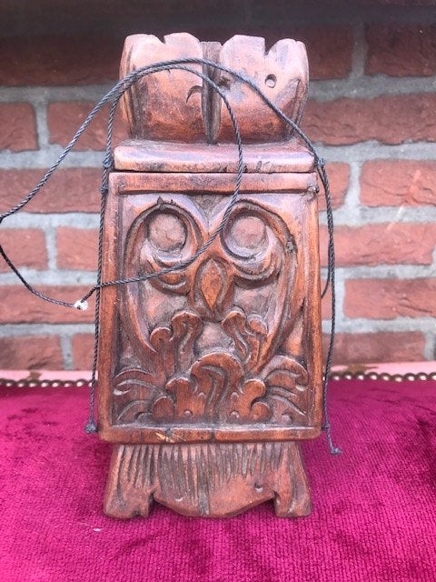 houten medicijnhouder, N-Guinea, Antiek en Kunst, Hout, Indonesië, Houtsnijwerk, Handgemaakt