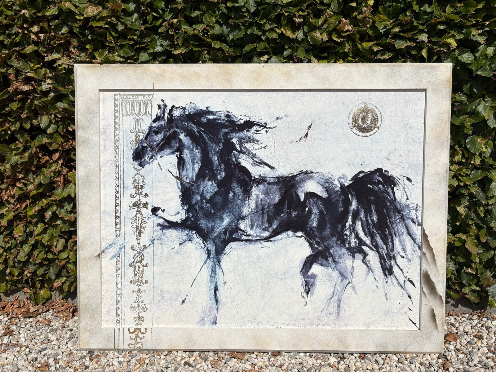 Schilderij van een paard in abstracte stijl, Ophalen, Dieren, Olieverf, Ingelijst