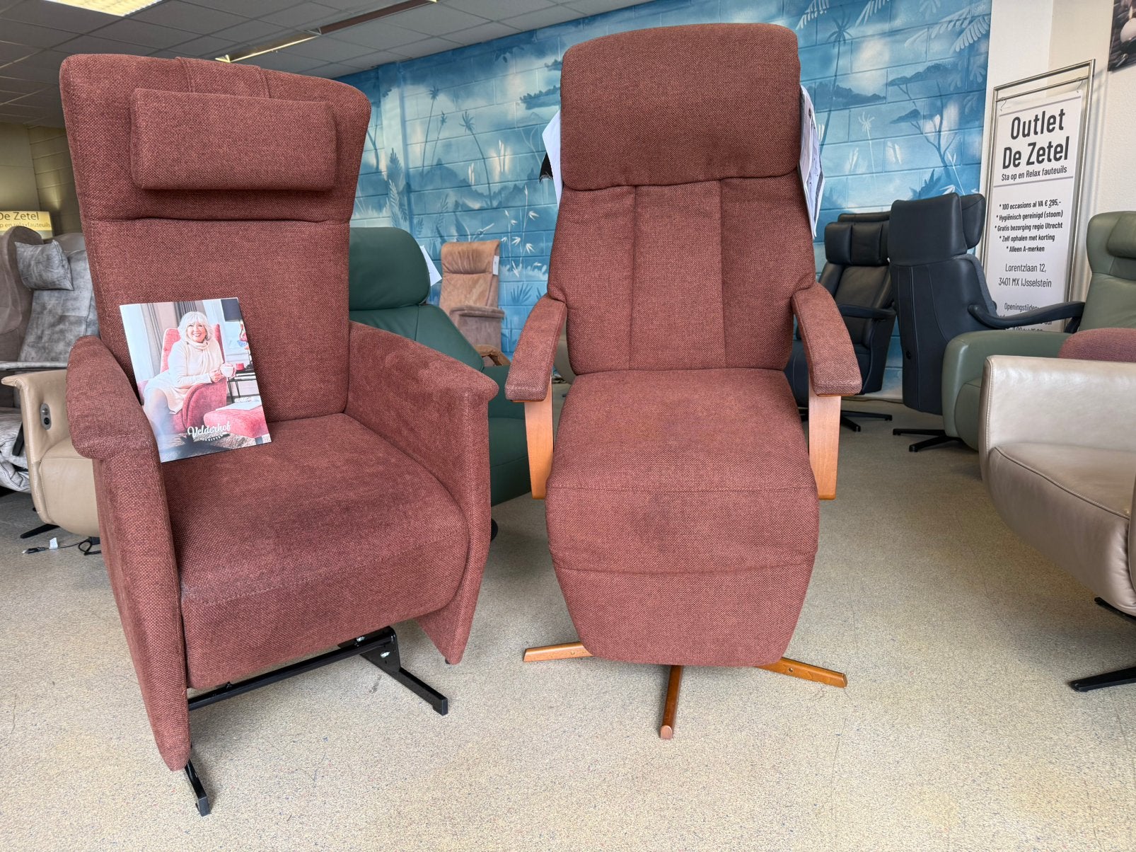 Velderhof / Prominent sta op stoel relax fauteuils, Huis en Inrichting, Ophalen of Verzenden, Zo goed als nieuw, Stof, Gratis bezorging regio Utrecht