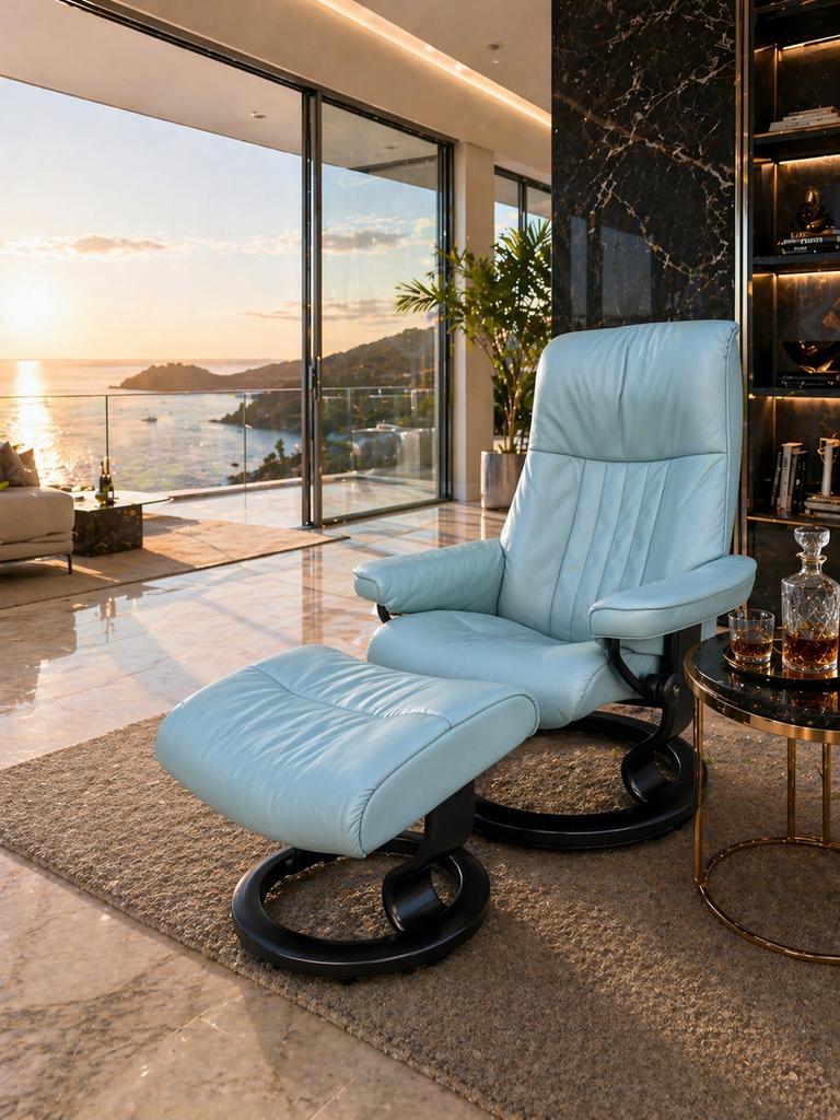 Sublieme Stressless relaxfauteuil & hocker ZGAN, Ophalen of Verzenden, Zo goed als nieuw, 50 tot 75 cm, Leer