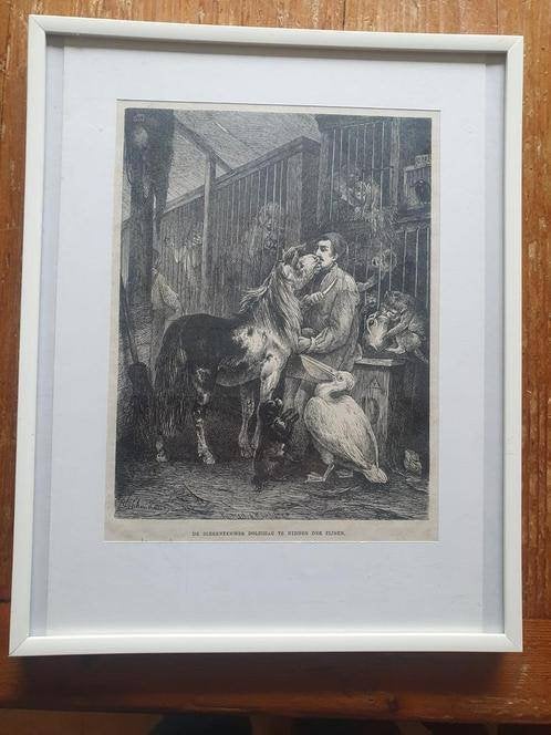 Gravure circus dierentemmer Jan Dolichau 1872 H Schaumann, Ophalen