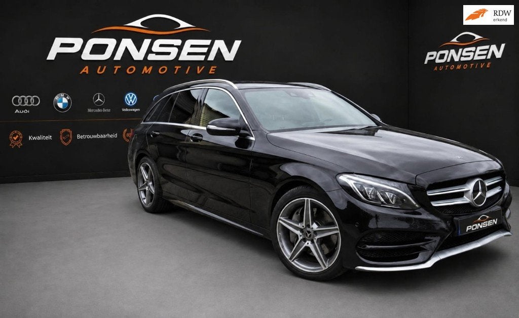 Mercedes-Benz C-klasse Estate 250 CDI 4MATIC Prestige amg pa, Auto's, Mercedes-Benz, Euro 6, 4 cilinders, Zwart, Leder