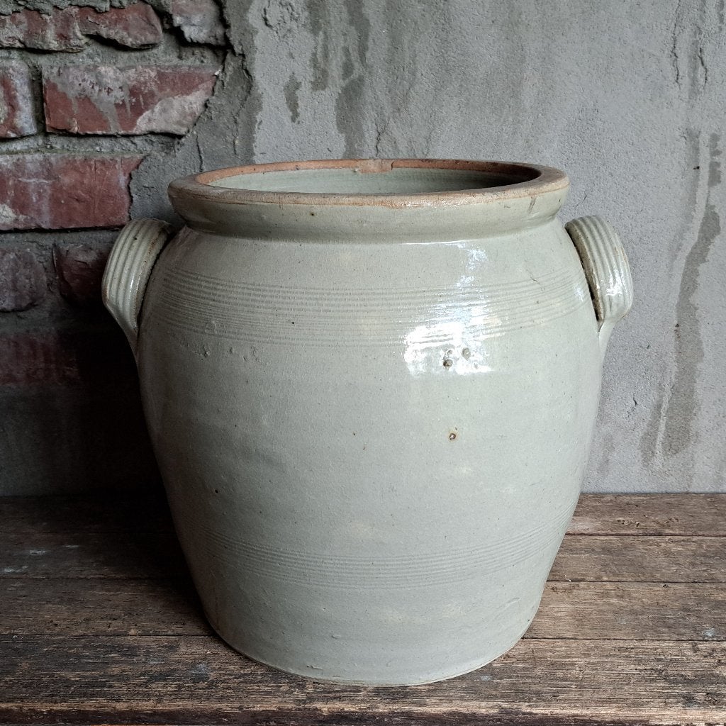 Grote oude brocante Franse grespot met 2 oren 30cm! *Etage3*, Gebruikt, ., Ophalen of Verzenden, .