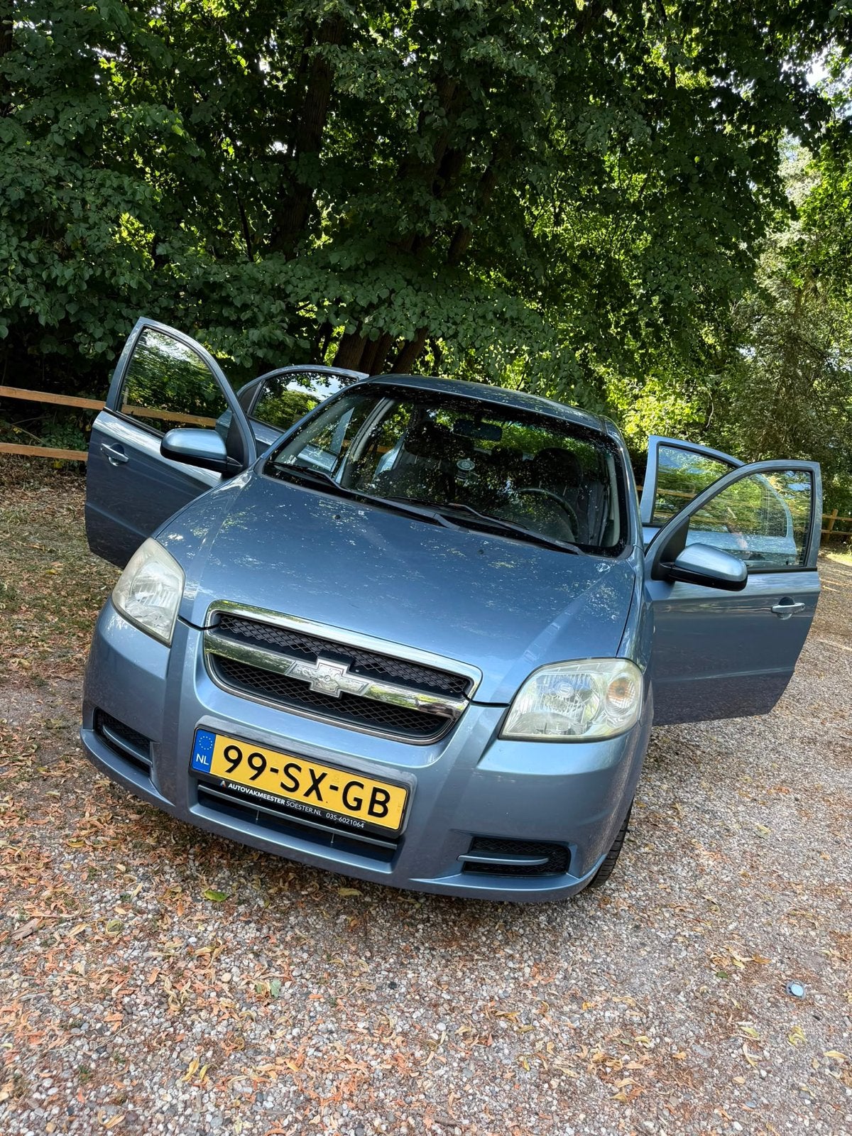 Chevrolet Aveo 1.4 16V 4D 2006 Blauw, Auto's, Voorwielaandrijving, 15 km/l, 40 €/maand, Aveo