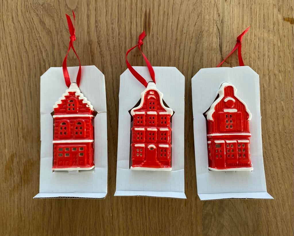 3 Kersthangers hollandse huisjes, Diversen, Kerst, Ophalen of Verzenden, Nieuw