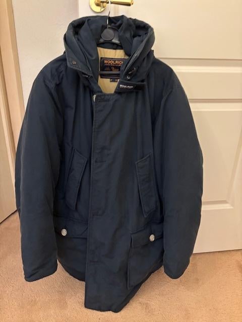 T.K.A. donkerblauwe heren Woolrich winterjas, Kleding | Heren, Jassen | Winter, Gedragen, Overige maten, Blauw, Ophalen