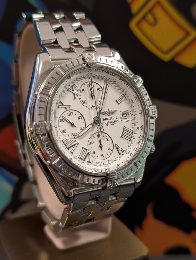 Breitling Crosswind A13055 helder witte wijzerplaat, Sieraden, Tassen en Uiterlijk, Horloges | Heren, Ophalen of Verzenden, Zo goed als nieuw