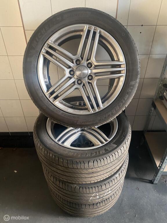 Set 17 inch velgen met zomerbanden, Ophalen, Banden en Velgen, 17 inch, Personenwagen