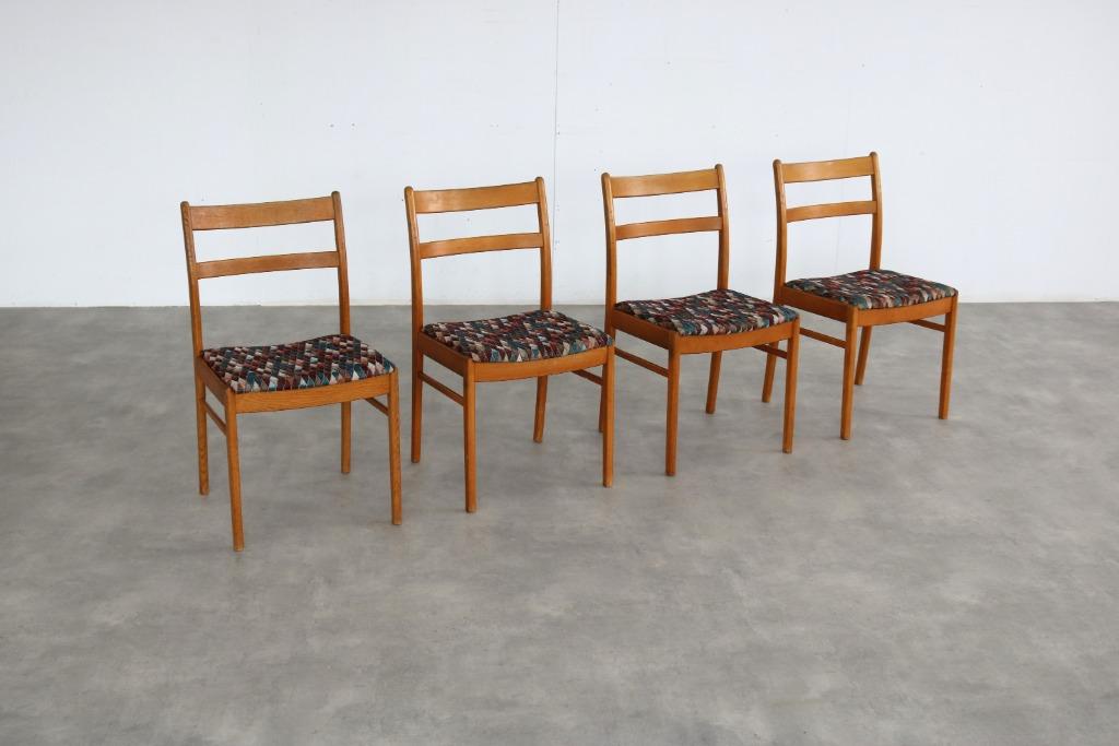 vintage eetkamerstoelen | stoelen | jaren 60 | Zweden, Huis en Inrichting, Stoelen, Ophalen of Verzenden, Gebruikt, Stof, Vier