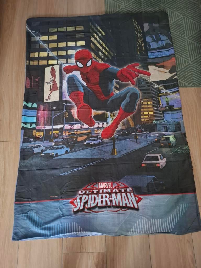 Dekbedovertrek Spider-Man - 1 persoons, Kinderen en Baby's, Kinderkamer | Beddengoed, Blauw, Dekbedovertrek, Ophalen of Verzenden