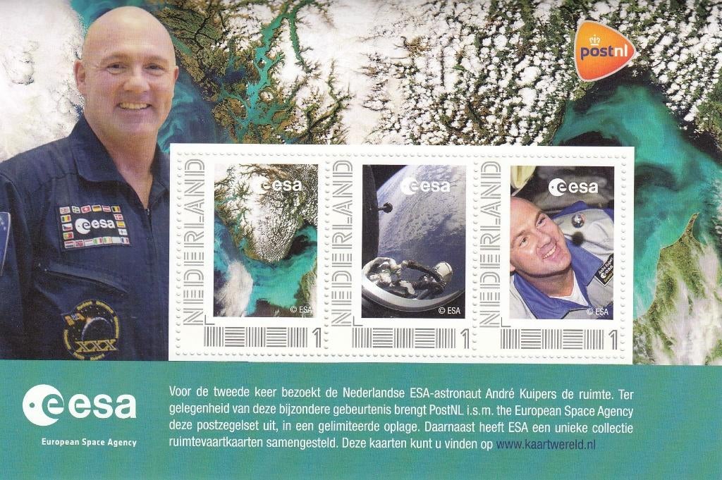 Nederland- 2011- Ruimtevaart- Andre Kuipers- ESA- Postset- P, Postzegels en Munten, Postzegels | Nederland, Ophalen of Verzenden