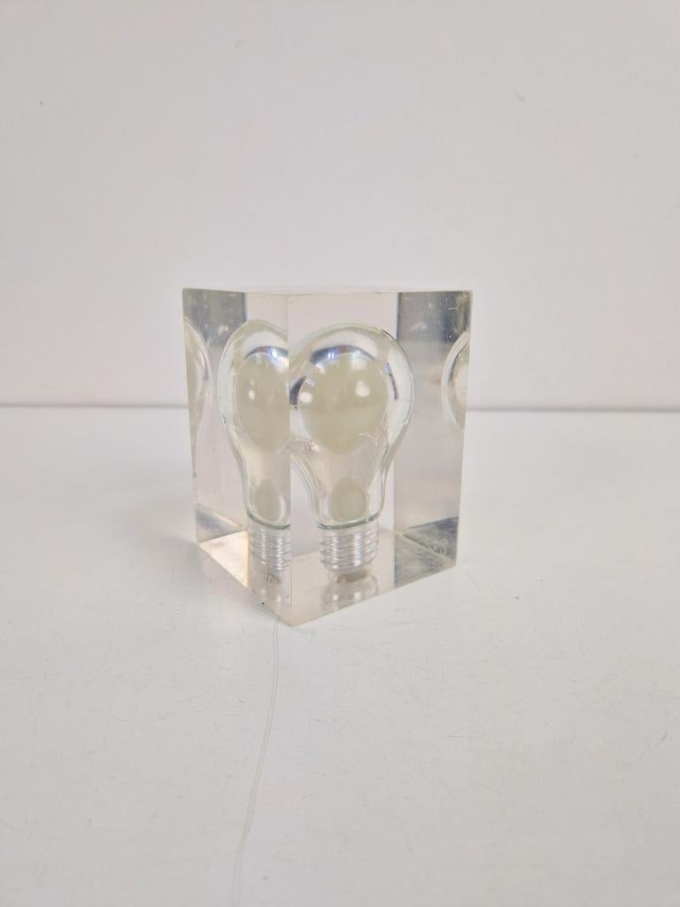 Vintage Lucite gloeilamp Pierre Giraudon Ampoule Popart art, Ophalen of Verzenden