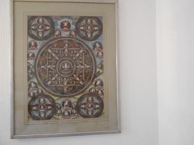 SAMSARA GELIJST  MET GLAS HAND GESCHILDERD, Ophalen of Verzenden