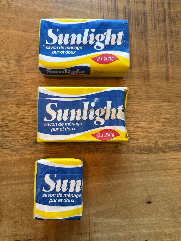 Vintage Sunlight Zeep - 3 Stuks, Ophalen of Verzenden, Schoonmaakmiddel