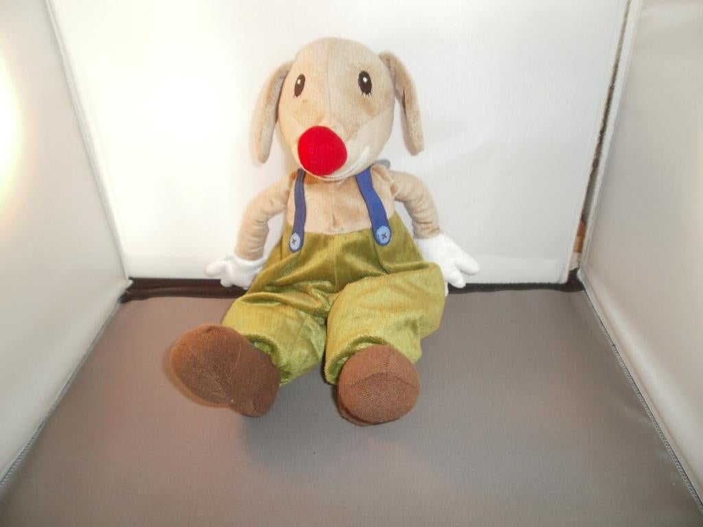 Ikea cirkus Hond Clown Muis  met rode neus muis in zak groen, Ophalen of Verzenden, Nieuw, Overige typen