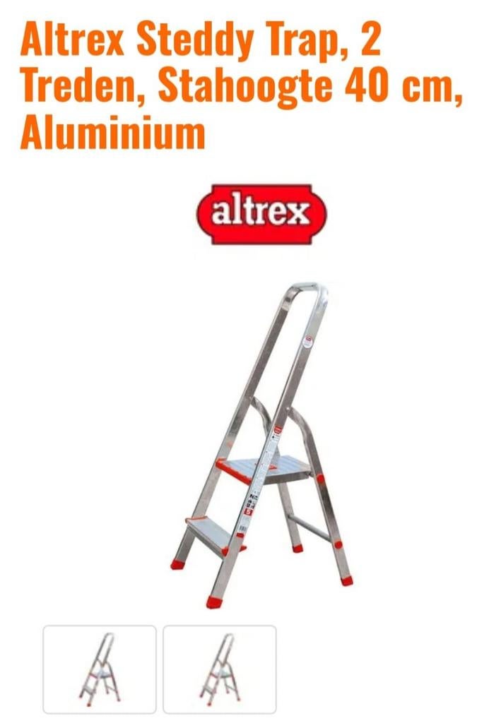Altrex trap 2 treden nieuwwaarde €69,- ( in perfecte staat), Doe-het-zelf en Verbouw, Ladders en Trappen, Ophalen, Zo goed als nieuw