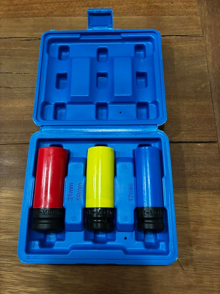 CrMo Doppenset voor Lichtmetalen Velgen - 17/19/21mm, Ophalen, Nieuw