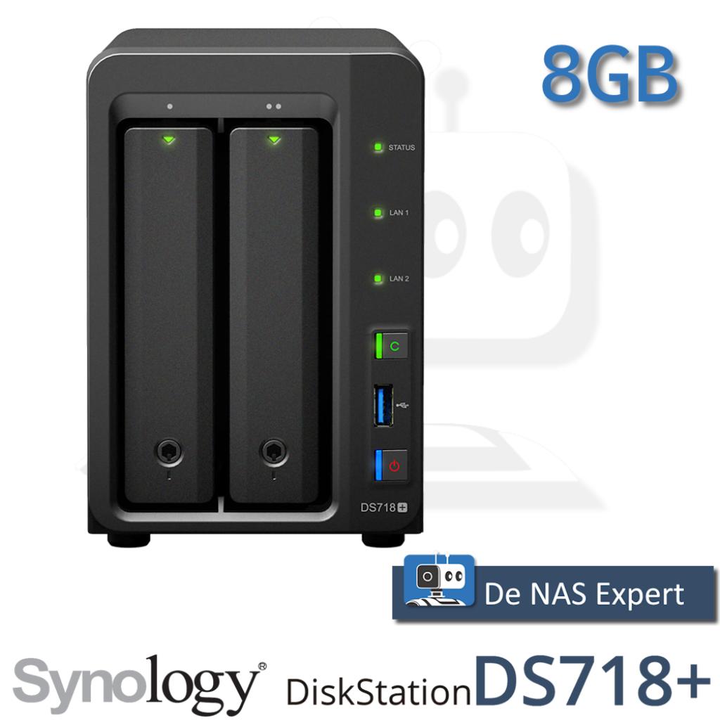 NAS Synology DS718+ 8GB refurbished, Computers en Software, NAS, Info@synology.com, Synology, Ophalen of Verzenden, Zo goed als nieuw
