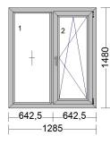 kunstof Veka kozijn h1480x b1285, Kunststof, Raamkozijn, Nieuw, Inclusief glas