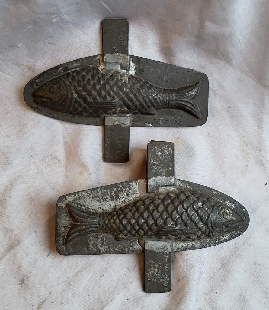 Oude dubbele chocoladevorm: VISSEN (Snoek), Ophalen of Verzenden
