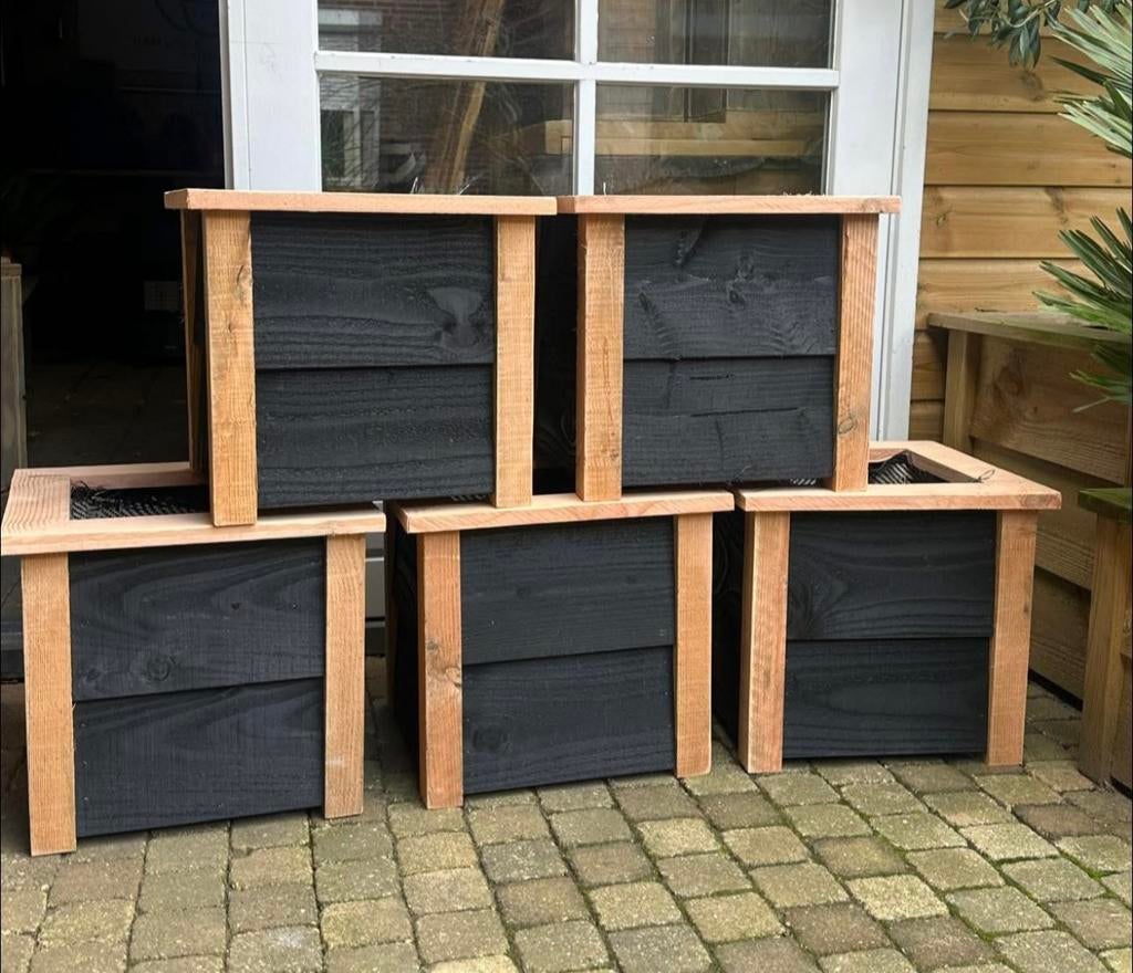 DOUGLAS KWALITEIT BLOEMBAK 40x40x40, Tuin en Terras, Bloembakken en Plantenbakken, Ophalen, Nieuw, Vierkant, Hout