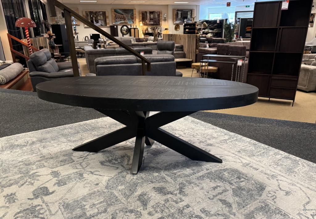 Salontafel Ovaal 130 Zwart Direct/Leverbaar/Enschede E-2150, Huis en Inrichting, 100 tot 150 cm, Nieuw, 50 tot 100 cm, Mwonenenslapen