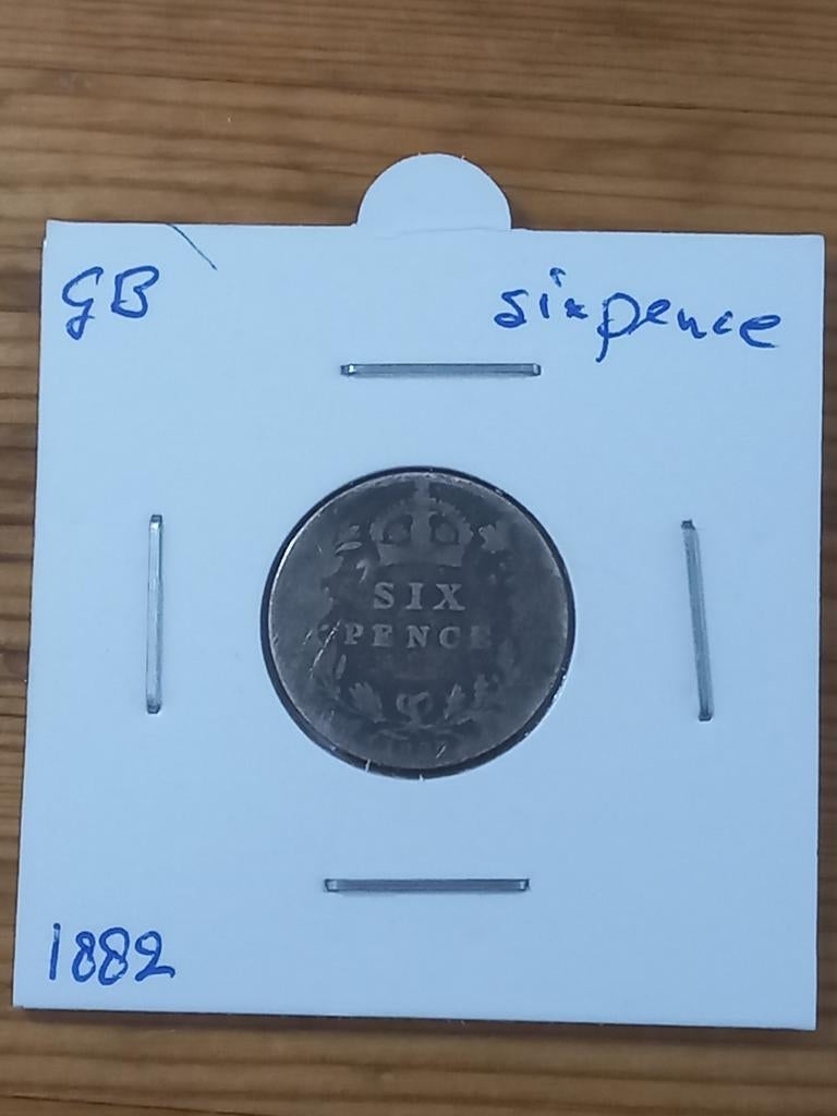 Uk  sixpence 1882 zilver, Ophalen of Verzenden, Overige landen, Zilver