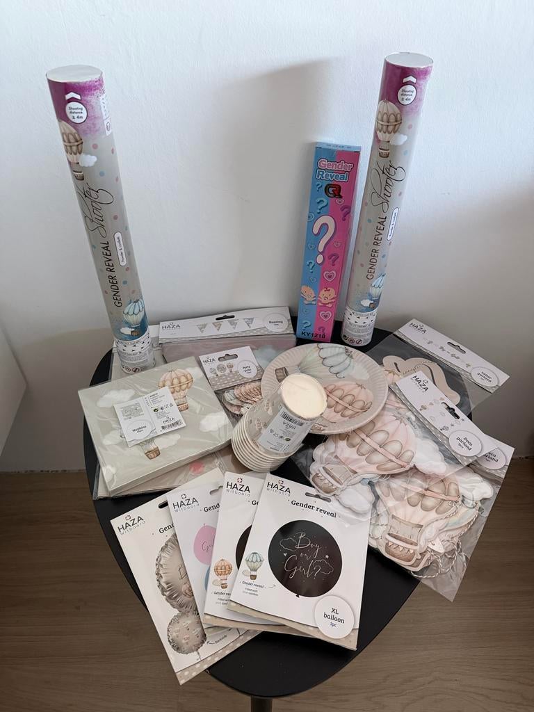 Gender Reveal Feestpakket Compleet, Ophalen of Verzenden, Nieuw