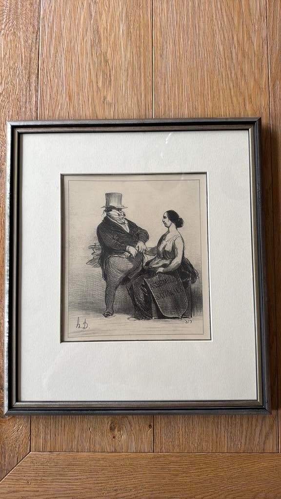 Pentekening schets Honore Daumier, Ophalen of Verzenden
