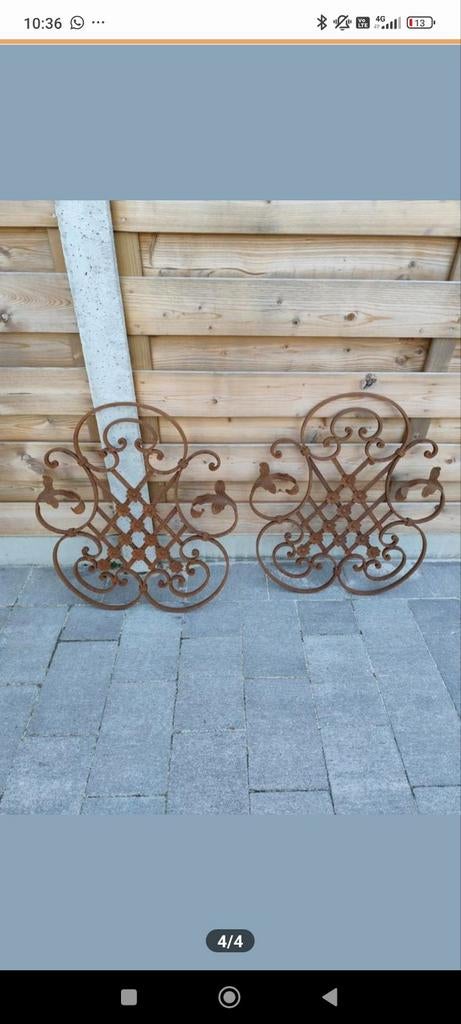 Smeedijzeren Decoratie - Handgesmeed - 2 Stuks, Ophalen, Gebruikt