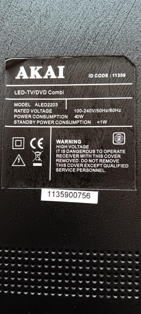 Akai LED TV met DVD Speler - ALED2203, Overige merken, 50 Hz, HD Ready (720p), Ophalen of Verzenden