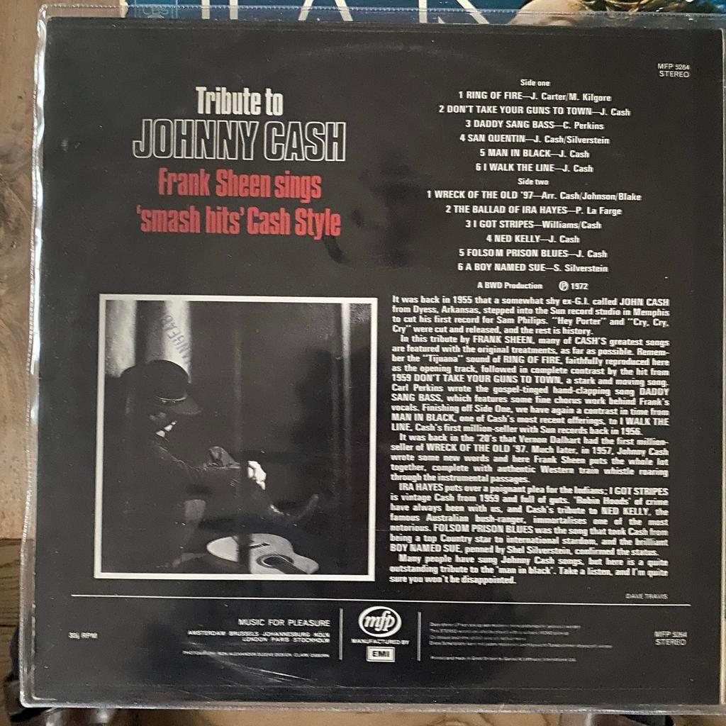 Tribute to Johnny Cash - Frank Sheen LP, Cd's en Dvd's, Vinyl | Rock, Ophalen of Verzenden, Zo goed als nieuw, 12 inch, Singer-songwriter