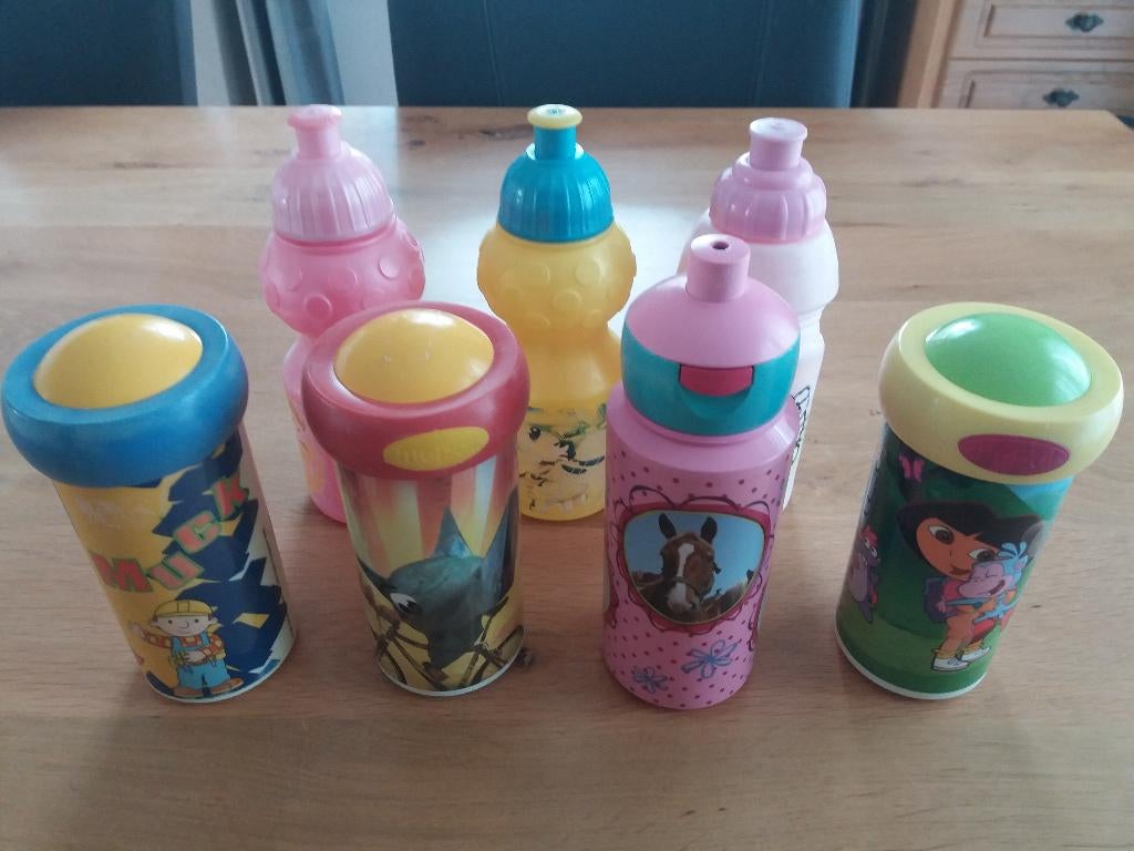 6 verschillende drinkbekers o.a. Mepal, Ophalen of Verzenden, Gebruikt