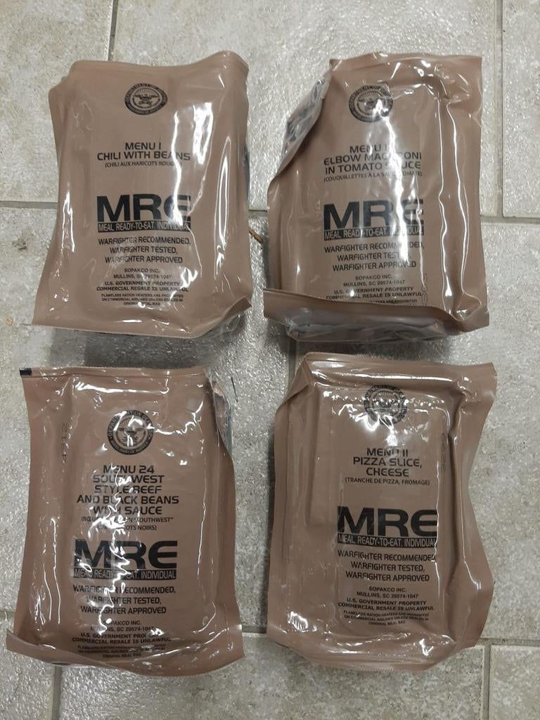 MRE Maaltijdpakketten - Diverse Menu's, Ophalen of Verzenden, Overige soorten, Amerika, Overige typen