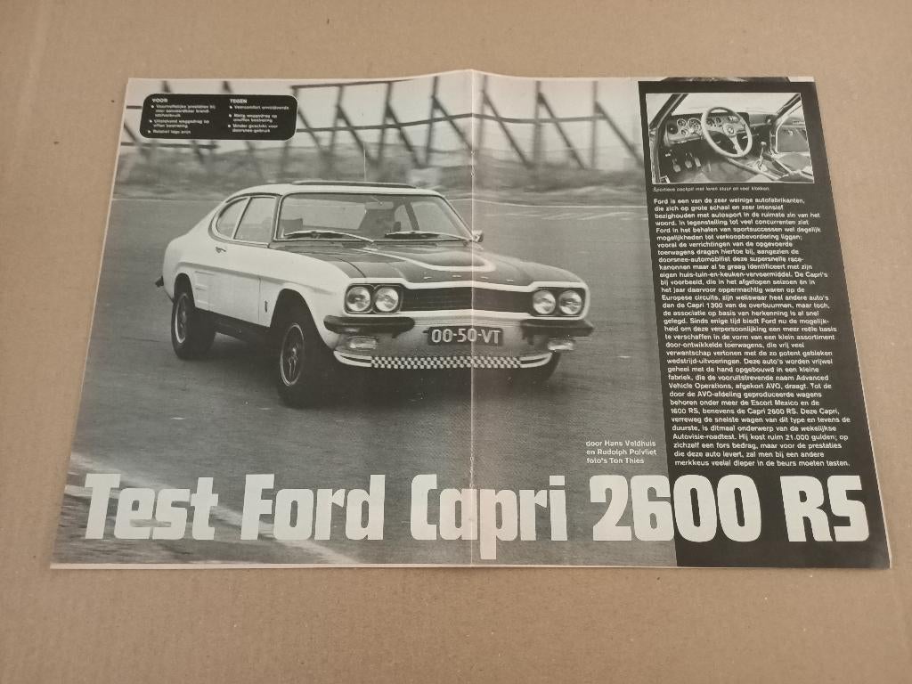 Auto Test (uit oud tijdschrift) Ford Capri 2600 RS (1973), Verzenden, Gelezen, Ford