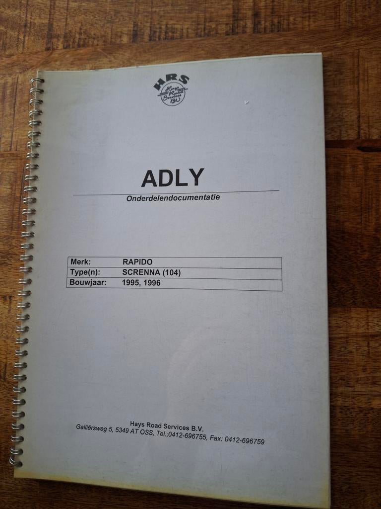 ADLY Onderdelendocumentatie Rapido Screnna (104), Fietsen en Brommers, Ophalen of Verzenden