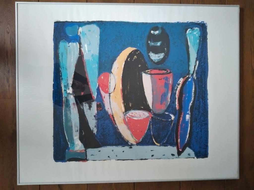 La Luna ingelijste gesigneerde zeefdruk Piet Warffemius 1989, Ophalen