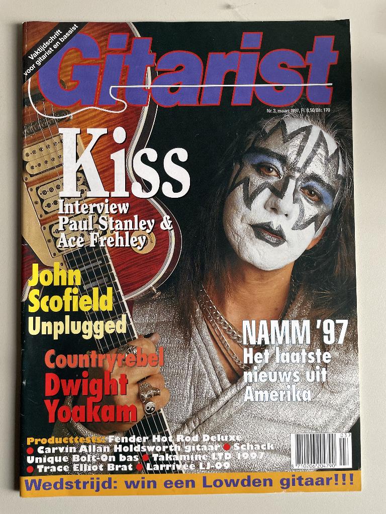 Gitarist magazine nr.3 maart 1997 KISS Ace Frehley - Holland, Verzamelen, Ophalen of Verzenden, Zo goed als nieuw, Boek, Tijdschrift of Artikel