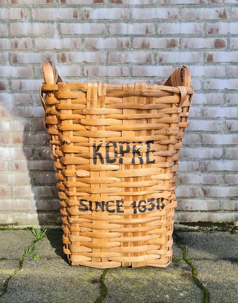 Kopke port druivenmand plukmand decoratie mand riet uniek, Ophalen, Gebruikt