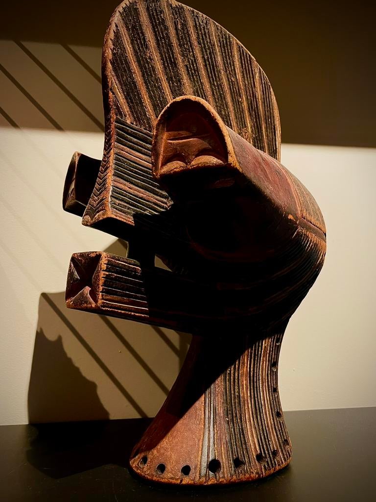 Prachtig Songye Kifwebe Masker (Mannelijk) – Congo, Antiek en Kunst, Handgemaakt, Hout, Overige stijlen, Religie