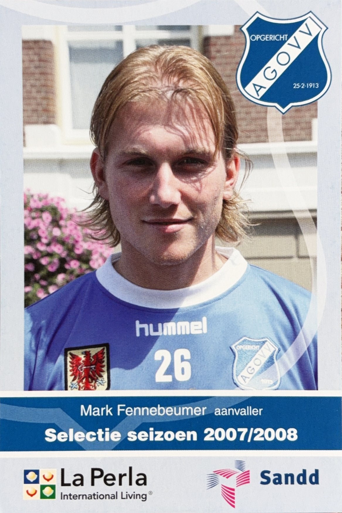 Spelerskaart Mark Fennebeumer - AGOVV - seizoen 2007/2008, Verzamelen, Sportartikelen en Voetbal, Ophalen of Verzenden, Zo goed als nieuw